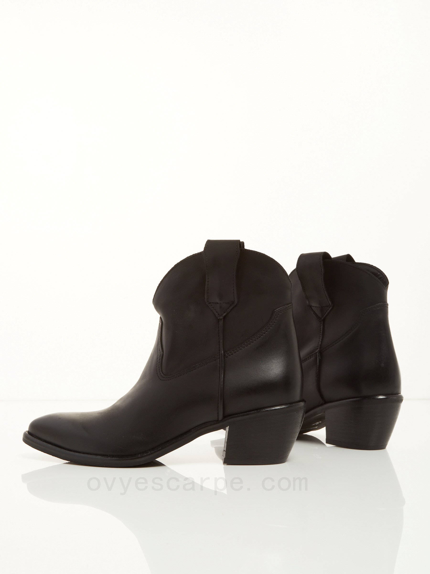 Saldi Leather Cowboy Ankle Boots F08161027-0502